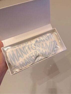MANITO Blue and White Satin Sleep Mask by